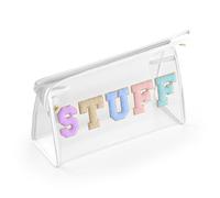 Embla Clear Makeup Bag for Women with Zipper Pouch, Clear Cosmetic Bag Organizer for Traveling, TSA Approved Travel Toiletry Bag, Travel Accessories Essentials, Large Makeup Bag for Purse - Black