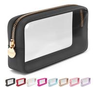 Embla Clear Makeup Bag with Zipper Pouch, Clear Cosmetic Bag Organizer for Traveling, TSA Approved Travel Toiletry Bag, Travel Accessories Essentials Makeup Bag for Women, Cute Makeup Bag for Purse,