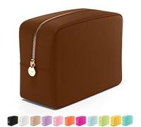 Embla Large Cosmetic Makeup Bag, Travel Toiletry Bag, Cute Makeup Organizer, Nylon Zipper Pouch, Coco, L