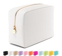EMBLA Makeup Bag,Travel Bag Pouch, Toiletry Bag, Makeup Organizer, Nylon Cosmetic Zipper Pouches,Clutch, Coin Purse, Storage Bag Organizer, Make up bags,Mini, Small, Large For Women, Girls, White, L