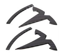 Emblem Accessories for Tesla Model 3 Front Trunk Rear Trunk Logo Cover Sticker Badge Decals (Black- Carbon Fiber Pattern)