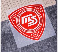 Emblem Badge Decal Logo Sticker for Mazda 2 III Sedan(DL) 2019-2022, Car Emblems Decals Sticker Badge Decoration Accessories,Red-10×9.7cm