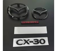 Emblem for Mazda CX-30 2019-2025,Front Grille Rear Trunk Tailgate Black Replacement Decor ABS Strong 3M Adhesive Logo Badge Sitcker Scratch Resistant Car Exterior Accessories,All
