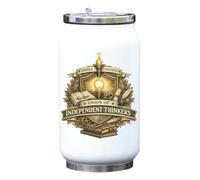 Emblem for Thought and Knowledge Vacuum Insulated Thermal Beverage Can Bottle White