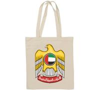 Emblem Of Dubai Abu Dhabi United Arab Emirates Natural Cotton Tote Bag White
