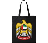 Emblem Of Dubai Abu Dhabi United Arab Emirates Natural Ecological Cotton Tote Bag Black