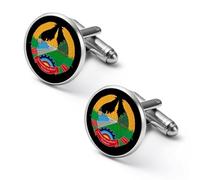 Emblem of Laos Round Cufflinks for Men Classic Cuff Links Jewellery for Wedding Business Party