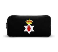 Emblem of Northern Ireland Large Capacity Pencil Cases with Zippered Portable Pen Pouch Makeup Bag Office Supplies