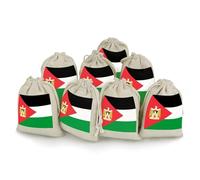 Emblem of Palestine Palestinian Flag 8Pcs Drawstring Gift Bags Reusable Hessian Bags for Wedding Favors Party Jewelry Pouches