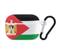 Emblem of Palestine Palestinian Flag Hard Shell Case Skin Accessories Cover with Hanging Loop Compatible with AirPods Pro 2