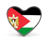 Emblem of Palestine Palestinian Flag Heart Shaped Enamel Brooch Pin Button Badges Decoration Hat Clothing Bag Accessories Gift Crafts