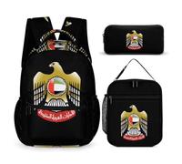Emblem_of_the_United_Arab_Emirates.svg Backpack Set Rucksack Insulated Lunch Bag Makeup Bag
