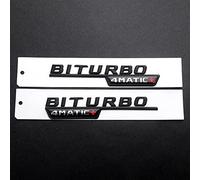 Emblems 2PCS ABS Car Sie Body Trunk Fender Decoration Badge Sticker for Mercedes Benz V8 BITURBO 4MATIC TURBO 4MATIC+ Emblem GLK GLA CLA