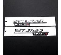 Emblems 2PCS ABS Car Sie Body Trunk Fender Decoration Badge Sticker for Mercedes Benz V8 BITURBO 4MATIC TURBO 4MATIC+ Emblem GLK GLA CLA