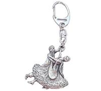 Emblems-gifts Ballroom Dancers Handcrafted from Solid Pewter In the UK Key Ring + 59mm Button Badge + Gift Bag