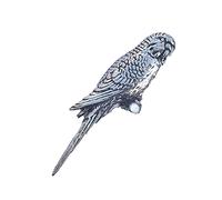 Emblems-Gifts Budgie Budgerigar Canary Bird Pewter Lapel Pin Badge, Birds Animals Nature, Hand Made in The UK With Gift Bag And Button Badge