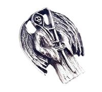 Emblems-Gifts Grim Reaper Halloween Handcrafted in English Pewter Lapel Pin Badge With Gift Bag And Button Badge