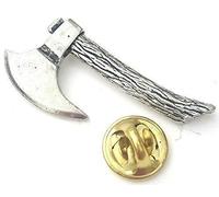 Emblems-gifts Lumberjack Axe Handcrafted from English Pewter in the UK Lapel Pin Badge + 59mm Button Badge + Gift Bag