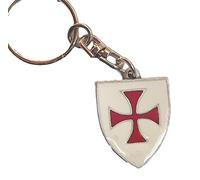 Emblems-gifts Masonic Order Of The Knights Templar Enamel Shield Keyring + 59mm Button Badge
