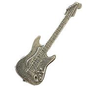 Emblems-Gifts Music Electric Guitar Hand Made Pewter Lapel Pin Badge + 59mm Button Badge