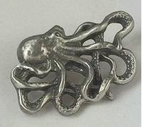 Emblems Gifts OCTOPUS - Badge Hand Made From Solid Pewter In The UK