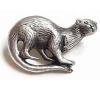 Emblems-Gifts Otter Handcrafted From English Pewter Lapel Pin Badge + Gift Bag