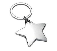 Emblems-Gifts Personalised Chrome Star Keyring Engraved Free