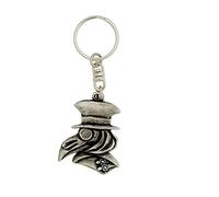 Emblems-Gifts Plague Doctor Handcrafted from Solid Pewter In the UK Key Ring Hin-KR1422 + 59mm Button Badge