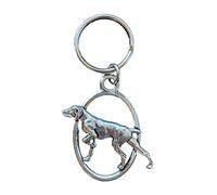 Emblems-gifts Pointer Dog Handcrafted from Solid English Pewter In the UK Key Ring + 59mm Button Badge + Gift Bag