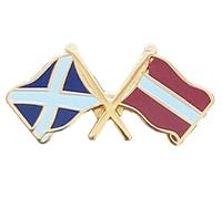 emblems gifts Scotland & Latvia Flags Friendship Courtesy Enamel Lapel Pin Badge T1195
