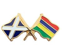 emblems gifts Scotland & Mauritius Flags Friendship Courtesy Enamel Lapel Pin Badge T1173