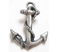 Emblems-Gifts Ships Anchor Handcrafted From English Pewter Lapel Pin Badge+ 59mm Badge + Gift Bag