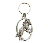 Emblems-gifts Shire Horse Rearing Handcrafted from Solid Pewter In the UK Key Ring + 59mm Button Badge + Gift Bag