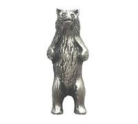 Emblems-Gifts Standing Bear Handcrafted From English Pewter Small Lapel Pin Badge + 59mm Button Badge