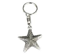 Emblems-Gifts Starfish Key Ring Hand Crafted from Lead Free Pewter in the UK (KR1568) + 59mm Button Badge