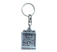 Emblems-Gifts The Royal Oak Pub Sign Handmade Pewter Key Ring Made From English Pewter KR1596+ 59mm Button Badge