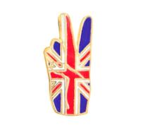 Emblems-Gifts Union Jack Victory Salute V Sign Enamel lapel pin badge T842