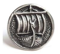 Emblems-Gifts Viking Ship Handcrafted From English Pewter Lapel Pin Badge + 59mm Badge + Gift Bag