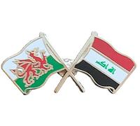 emblems gifts Wales & Iraq Flags Friendship Courtesy Enamel Lapel Pin Badge T1275