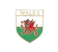 emblems gifts Wales Welsh Cymru St Davids Day Dragon Shield Enamel Lapel Pin Badge T701