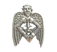emblems gifts Winged pilgrim holding a crown Medieval Pewter Lapel Pin Badge + 59mm Button Badge