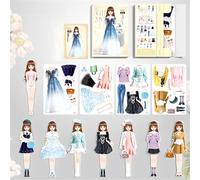 Emboadlie Magnetic Dress up Baby,Cute Collection of Authentic and Stylish Magnetic Dress-Up Stickers for Baby Clothes,M-agnetic Princess DressUp Paper Dolls,Learning Created Imagine Set for Girls (A)