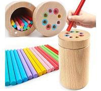 Embosomitr Early Learning Montessori Toys for 1 2 3 Year Olds - Wooden Color & Shape Sorter, Homeschool Preschool Educational Resources for Toddlers