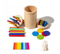 Embosomitr Early Learning Montessori Toys for 1 2 3 Year Olds - Wooden Color & Shape Sorter, Homeschool Preschool Educational Resources for Toddlers