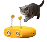 Embosomitr Interactive Cat Toy, Electric Automatic Moving Ball Toy, Irregular Movement Cat Toys for Indoor Cats,USB Charging Kitten Toys with Long Tail Teaser Simulation Bird Sound (Orange)