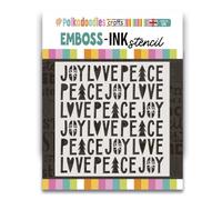 Emboss-Ink Stencil - Peace Joy Love Stencil 8 x 8