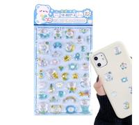 Embossed 3D Stickers, Adorable Assorted Mini Decals, 100pcs Craft Pack with Raised Texture, Waterproof PVC Adhesive Labels, Cartoon Animal Set with Cute Style, DIY Decoration for Phone Case