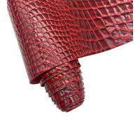 Embossed Alligator Synthetic PU Fabric, 12 x 54 inch Crocodile Vinyl Faux Leather Sheets for DIY Crafts Hair Bows Bags Handicrafts-Dark Red