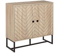 Embossed Arrow Storage Cabinet w/ Adjustable Shelf Metal Frame Handles Stylish