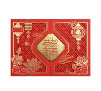 Embossed Chinese New Year Card with Envelope Year of Horse Greeting Card for Cultural Event and Festival Celebration Cardstock Celebration Cards